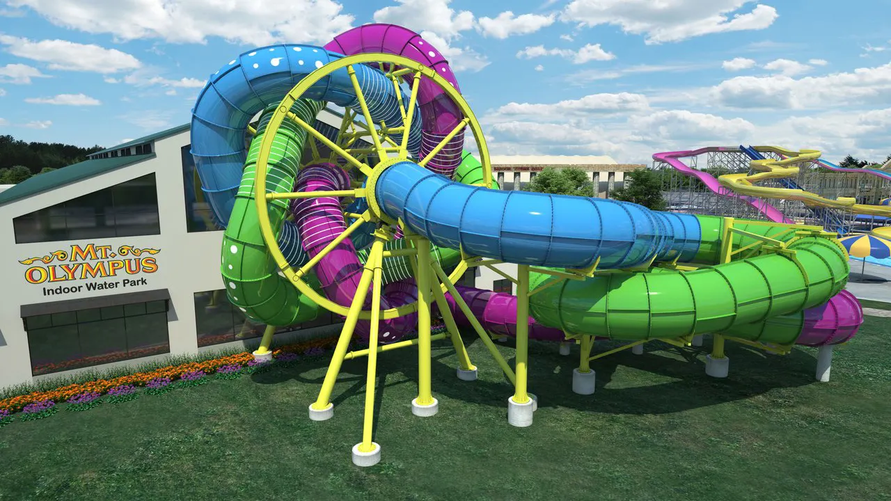 Medusa's Slidewheel: A Rotating Water Slide