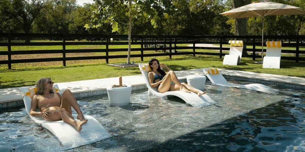 In-Pool seating options are becoming increasingly popular amenities. Photo Credit: Ledge Lounger