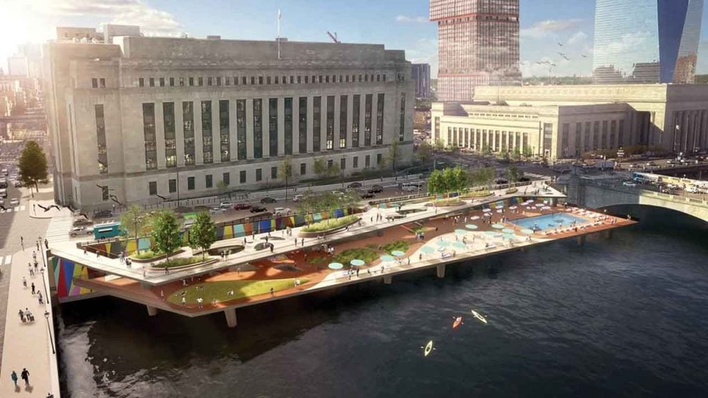 Artist rendering of public pool project planned for West Philly Waterfront