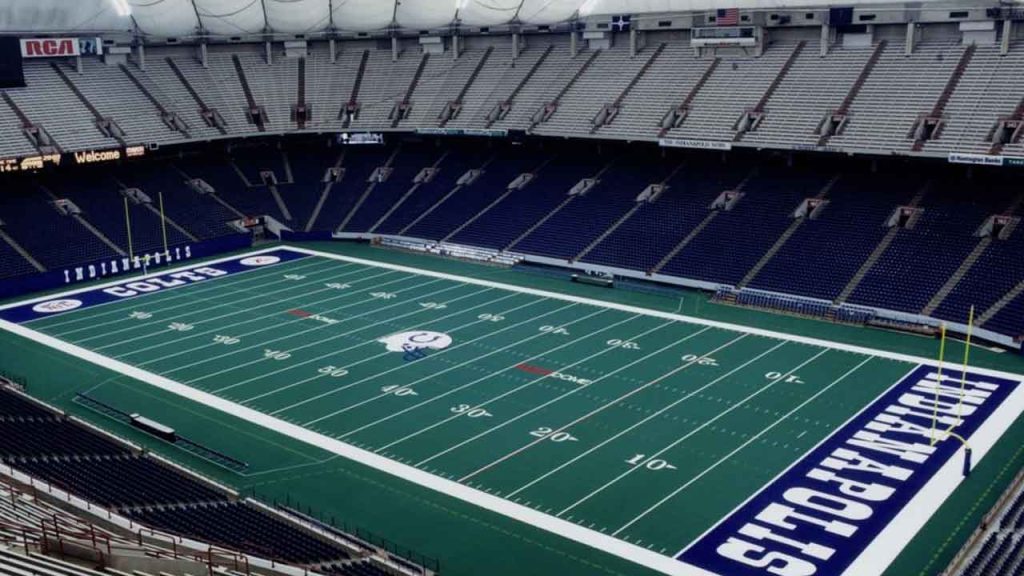 Lucas Oil Stadium during football season. Photo Credit: lucasoil.stadium