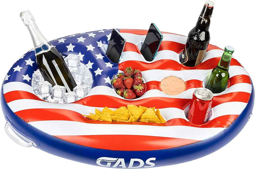 Fun Patriotic Inflatable Floating Bar for Pool, Hot