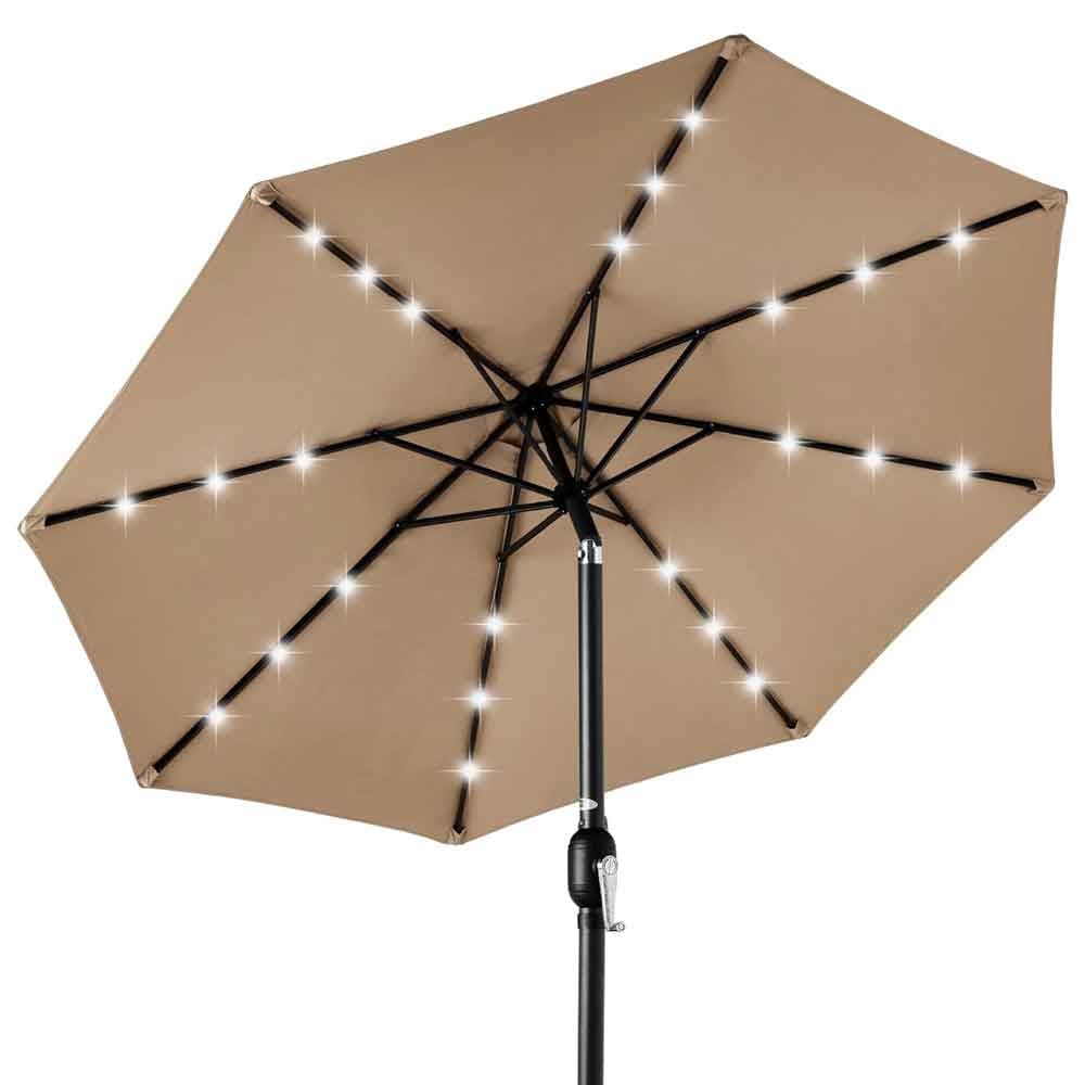10ft Solar LED Cantilever Pool & Patio Umbrella by Best Choice Products