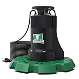 PUMPMAN 1/4 HP Automatic Swimming Pool Cover Pump, 120 V Submersible Utility Pump with 3/4” Check Valve Adapter & 10ft Power Cord, 2800 GPH Water Removal for Pool, Hot Tubs, Rooftops, Water Beds