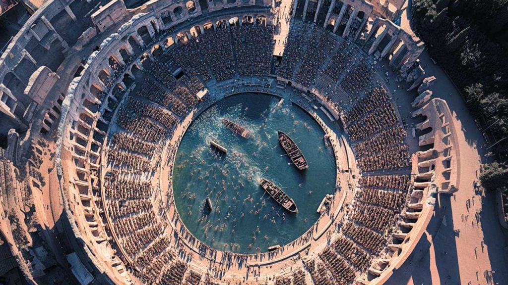 Was the colosseum really flooded for naval battles as depicted in Gladiator 2?