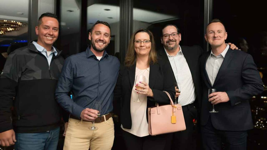 Left to right (Dan Everton, Brandon Snyder, Marianne & Joe Trusty, Lance Irby) - Genesis Winemaker Dinner in Dallas, TX